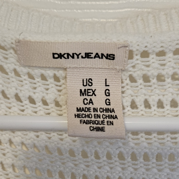 DKNY | White knit cardigan sweater - Picture 5 of 6